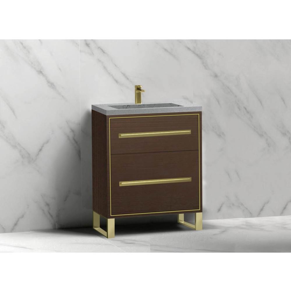 Pinnacle  24'' Free Standing Vanity Cabinet in Walnut/HW:  Polished Chrome(PC)