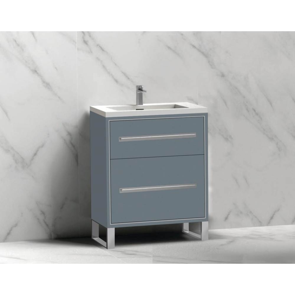 Pinnacle  24'' Free Standing Vanity Cabinet in Studio Grey/HW:  Polished Chrome(PC)