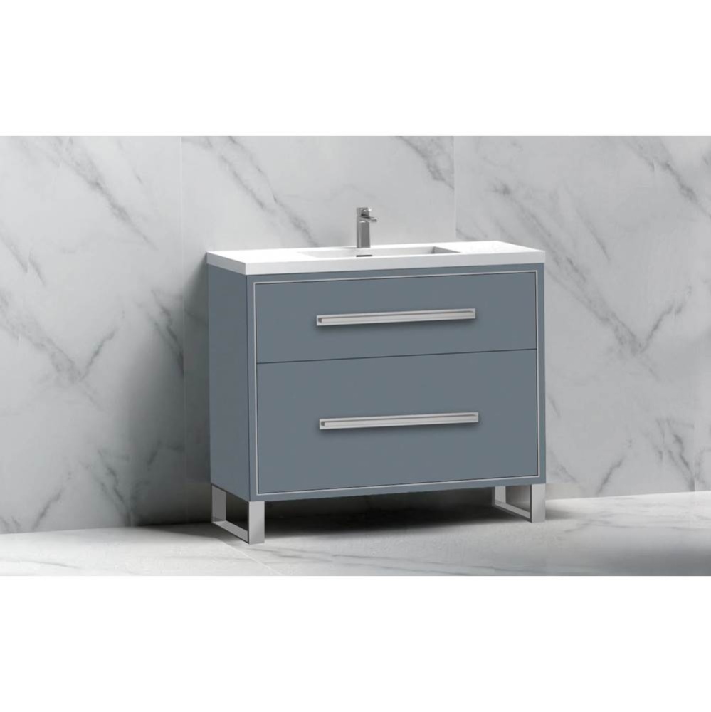 Pinnacle  36'' Free Standing Vanity Cabinet in Studio Grey/HW:  Polished Chrome(PC)