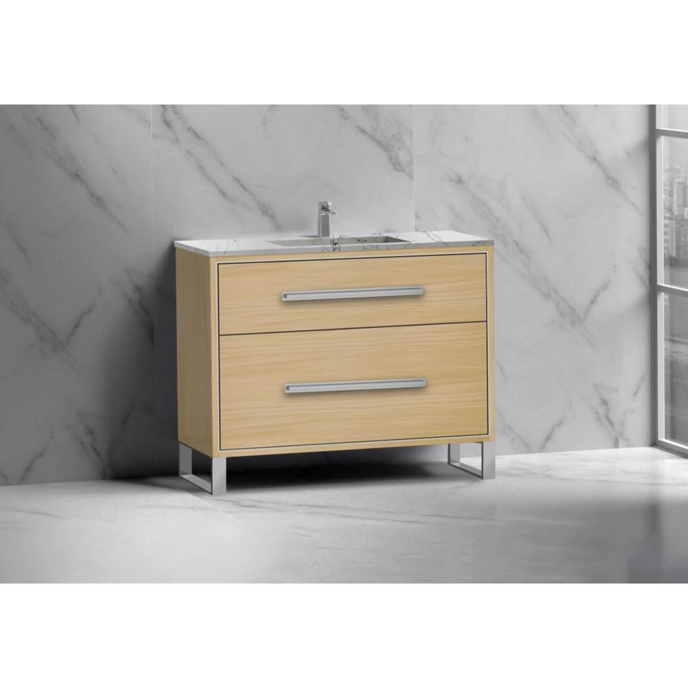 Pinnacle  42'' Free Standing Vanity Cabinet in Coastal Grey/HW:  Polished Chrome(PC)