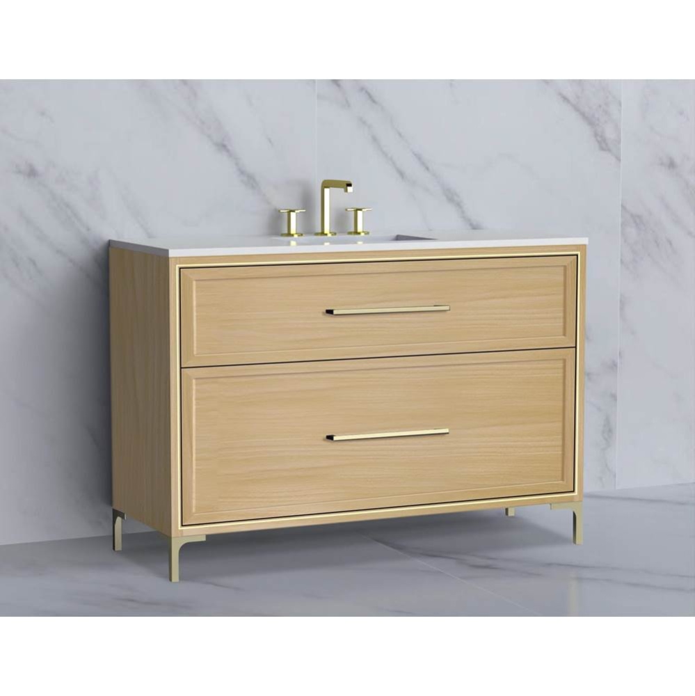 Profile 48C'' Free standing Vanity Cabinet in Natural Oak/HW: Polished Chrome(PC)