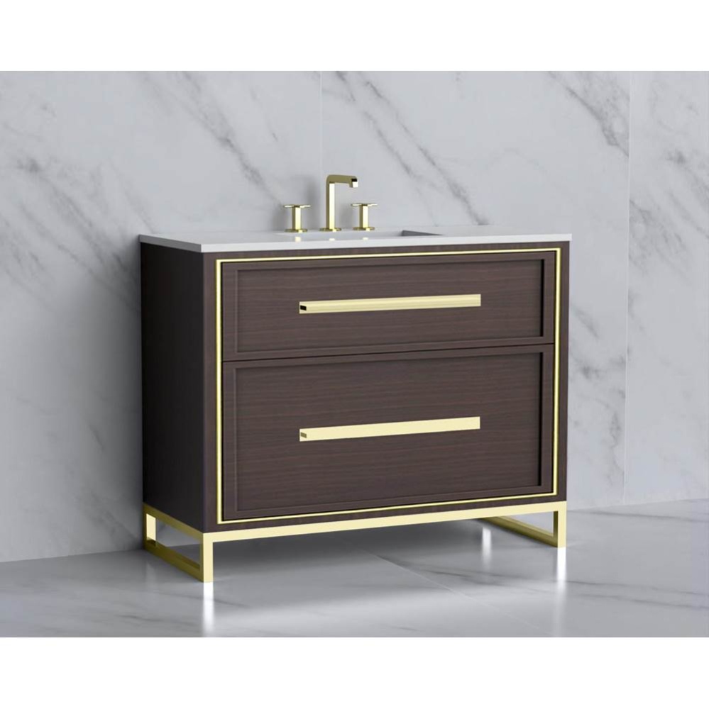 Profile 42'' Free standing Vanity Cabinet in Walnut/HW: Polished Chrome(PC)