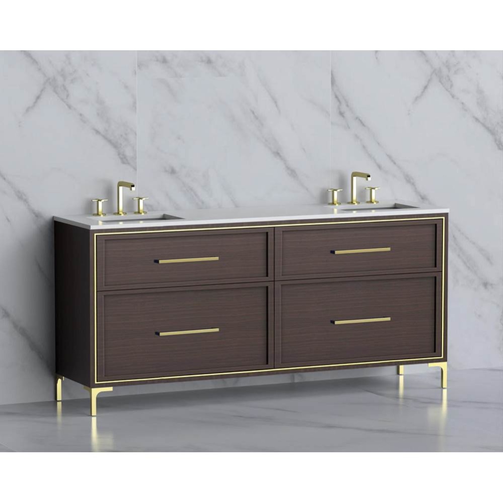 Profile 72'' Free standing Vanity Cabinet in Walnut/HW: Brushed Nickel(BN)