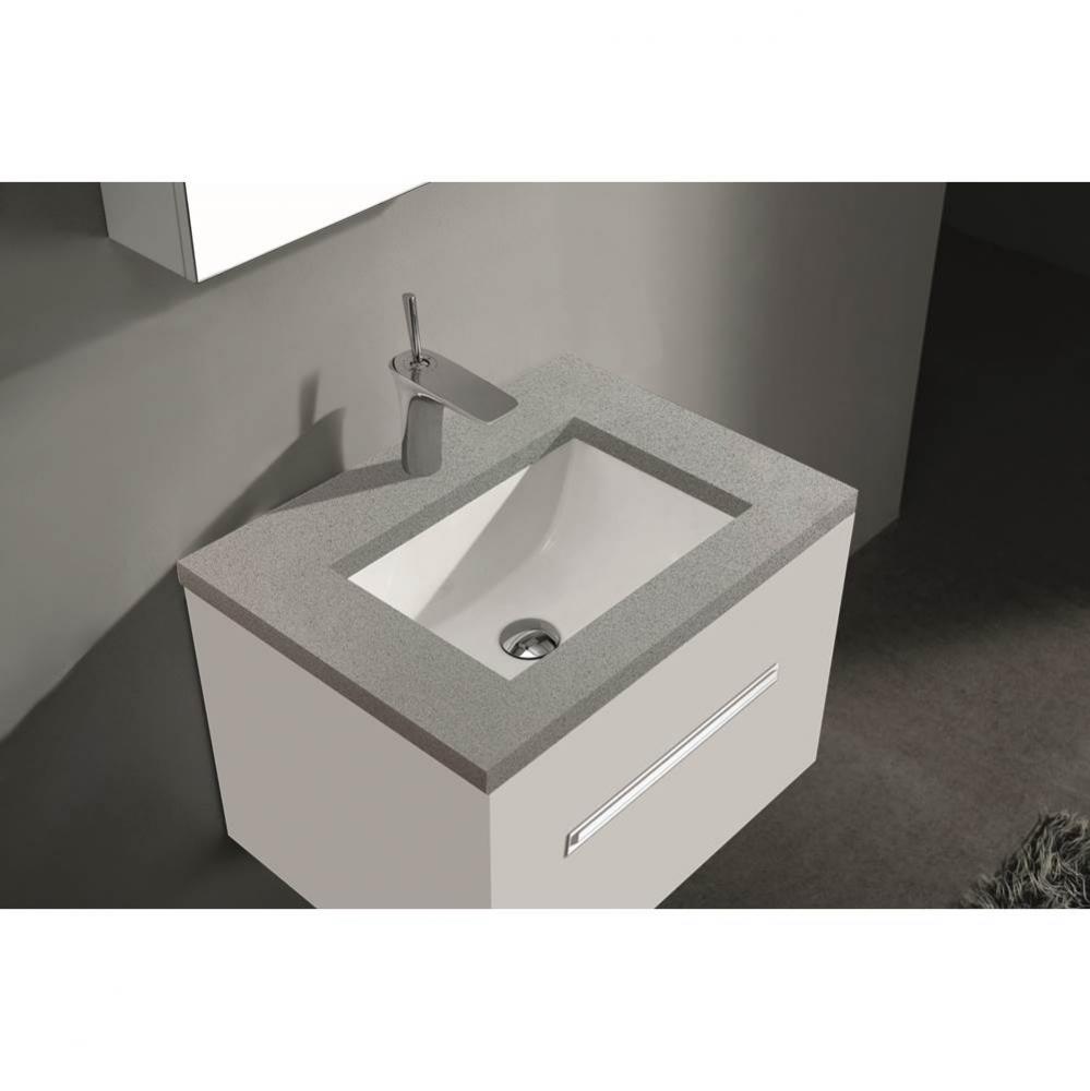 Madeli Quartzstone Countertop,  24'' x 18'' x 3/4'', Single Faucet H