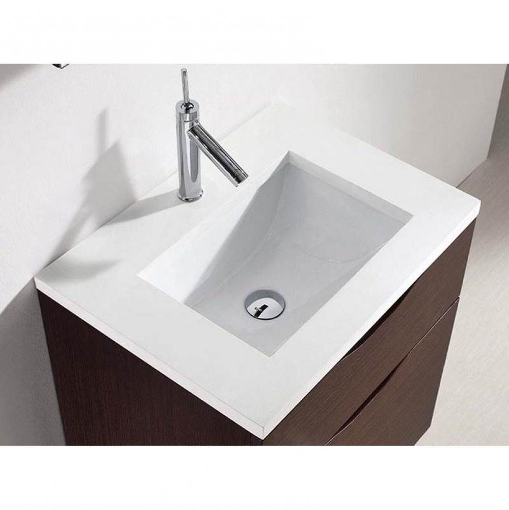 Madeli Quartzstone Countertop,  24'' x 18'' x 3/4'', Single Faucet H