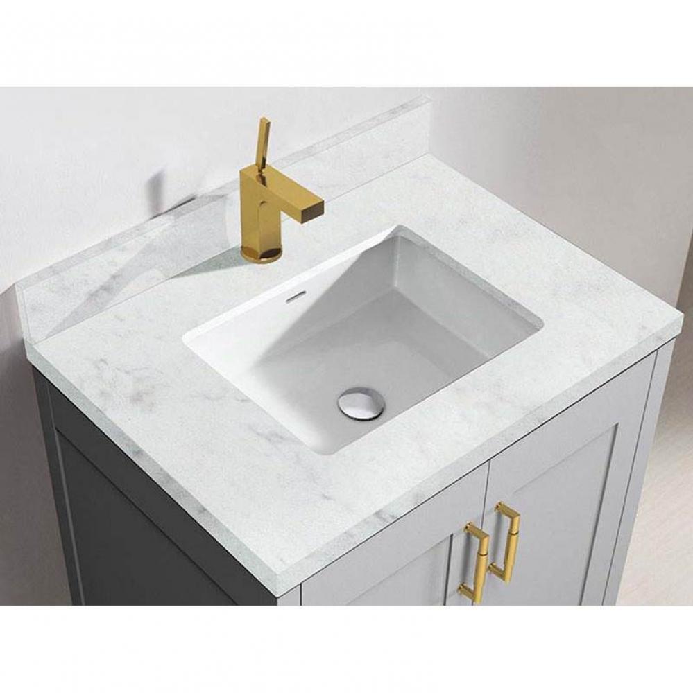 Madeli Quartzstone Countertop,  30'' x 18'' x 3/4'', Single Faucet H