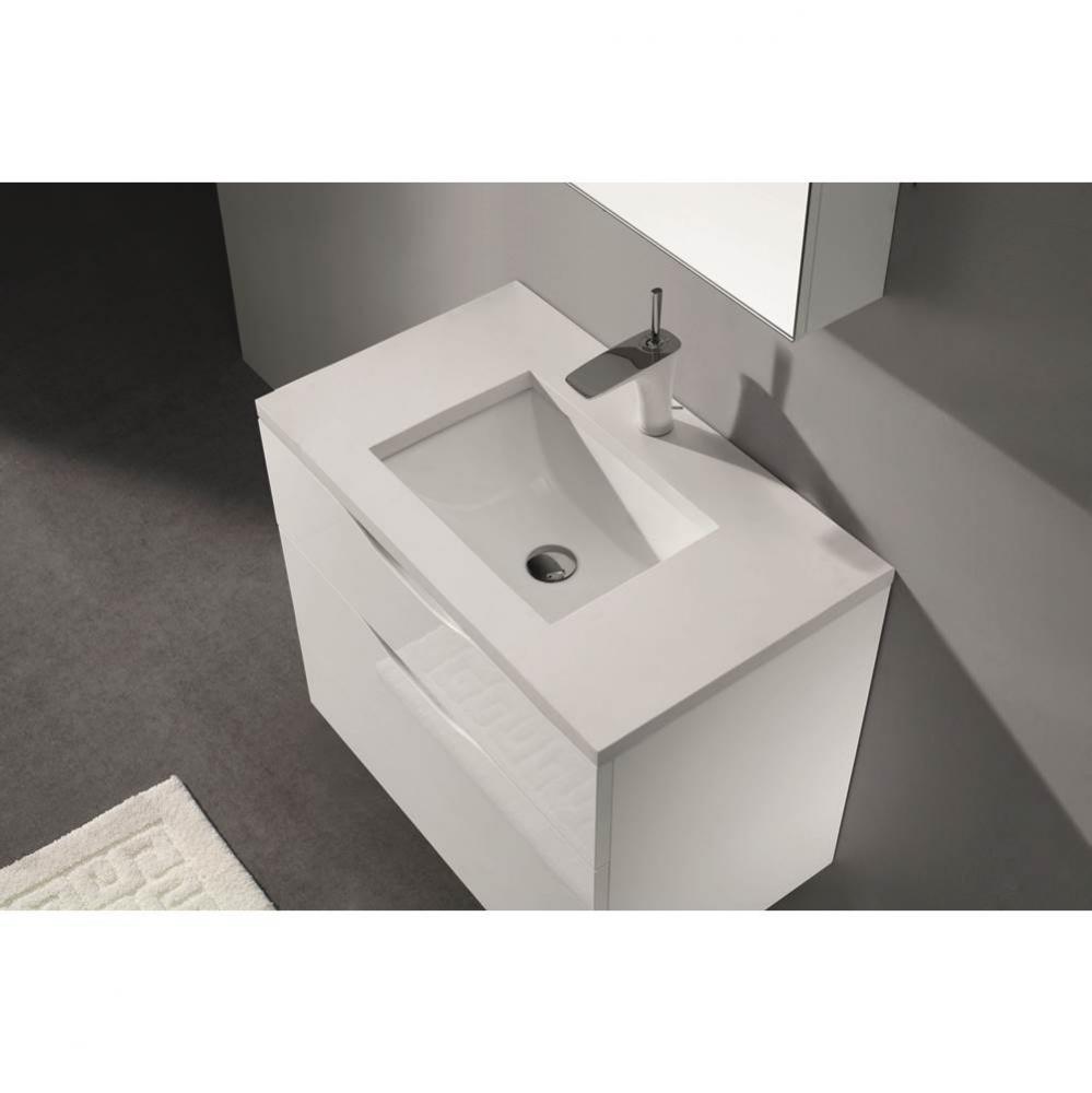 Madeli Quartzstone Countertop,  30'' x 18'' x 3/4'', Single Faucet H