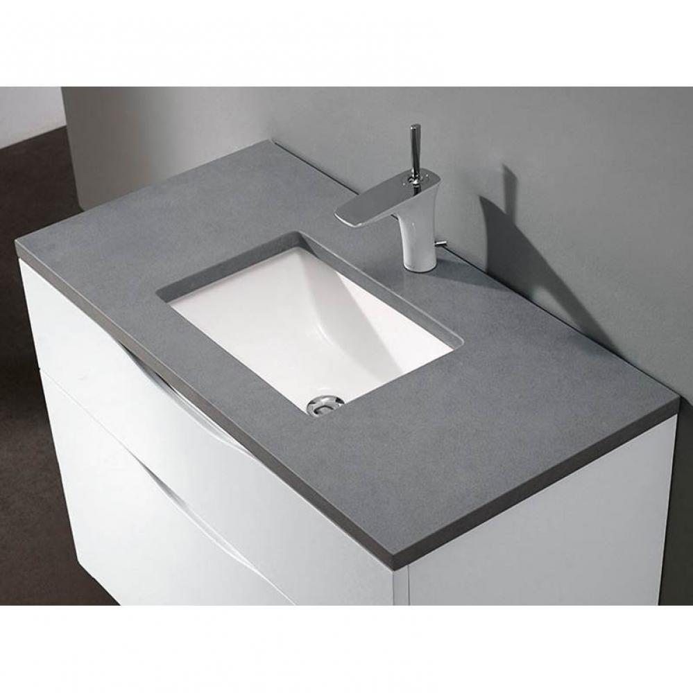 Madeli 36'' Quartzstone Countertop w/ Single faucet hole- Soft Grey