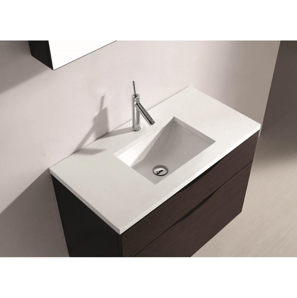 Madeli Quartzstone Countertop,  36'' x 18'' x 3/4'', Single Faucet H