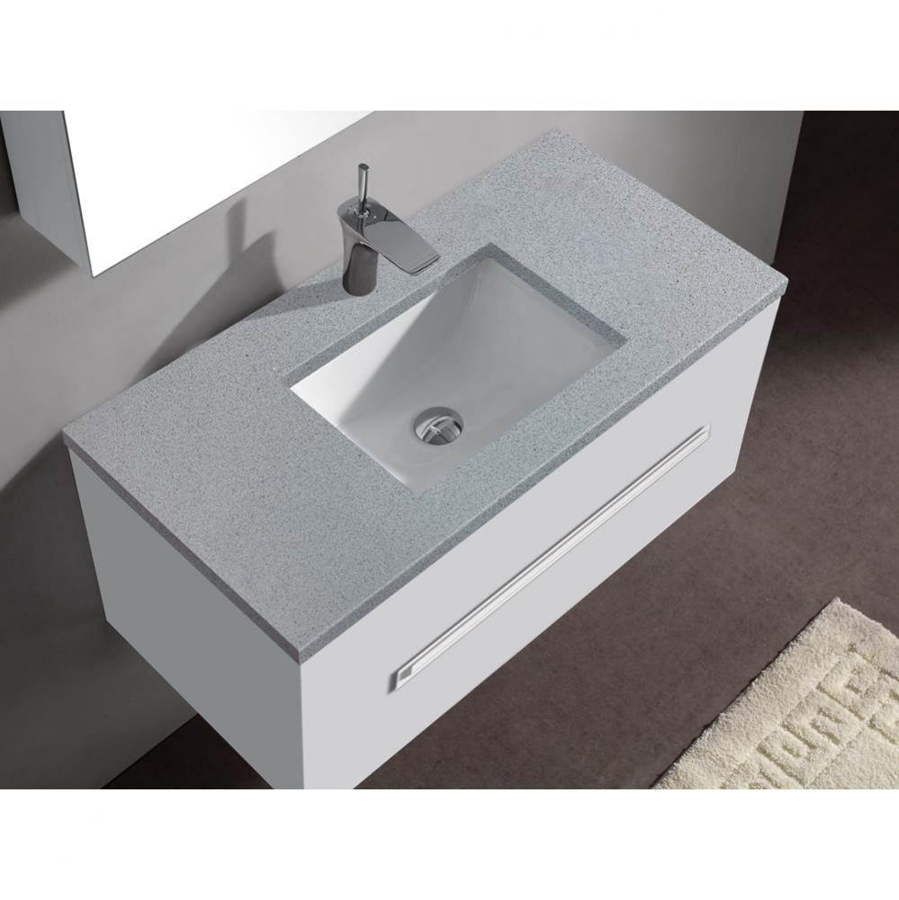 Madeli Quartzstone Countertop,  42'' x 18'' x 3/4'', Single Faucet H