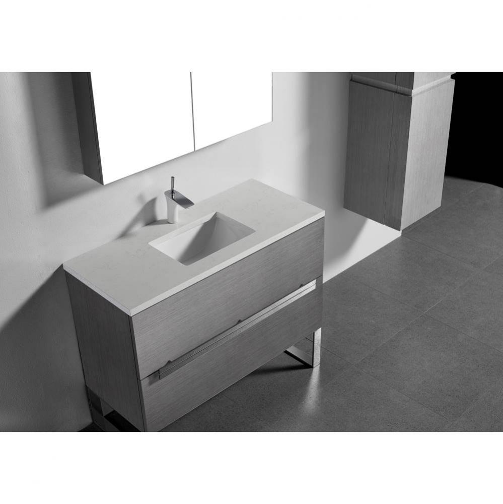 Madeli 42'' Quartzstone Countertop w/ Single faucet hole- Soft Grey