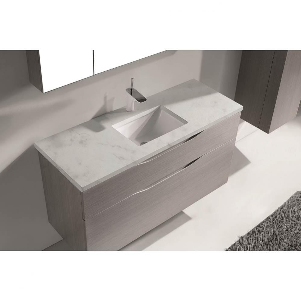 Madeli 48'' Quartzstone Countertop w/ Single faucet hole- Soft Grey