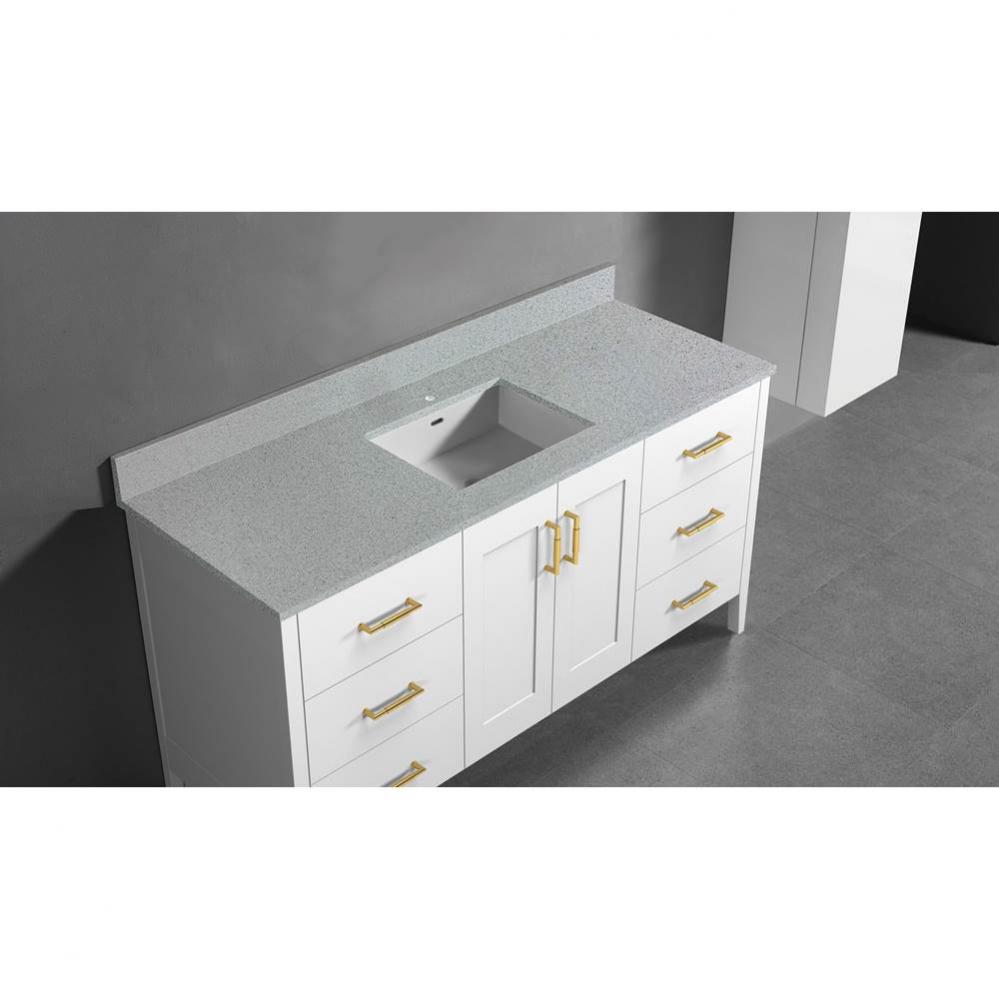 Madeli Quartzstone Countertop,  60'' x 18'' x 3/4'', Single Basin,