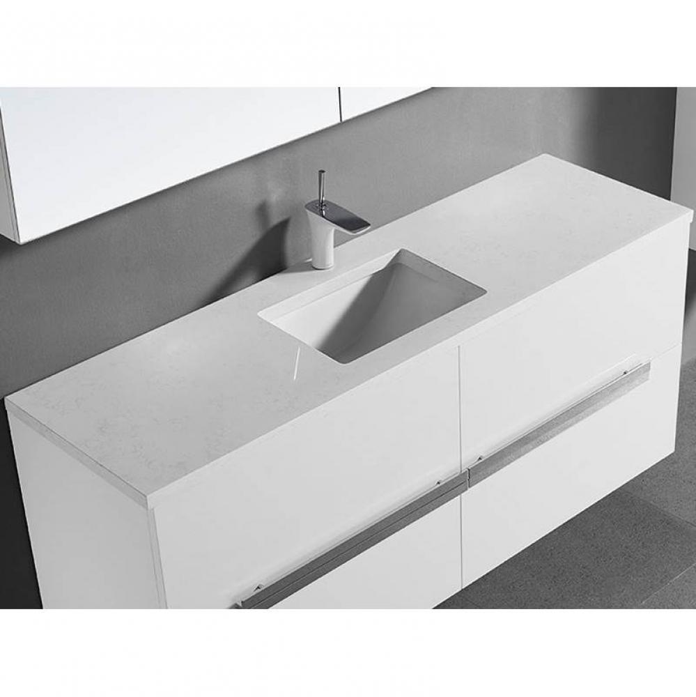 Madeli 60'' Quartzstone Countertop w/ Single faucet hole- Soft Grey