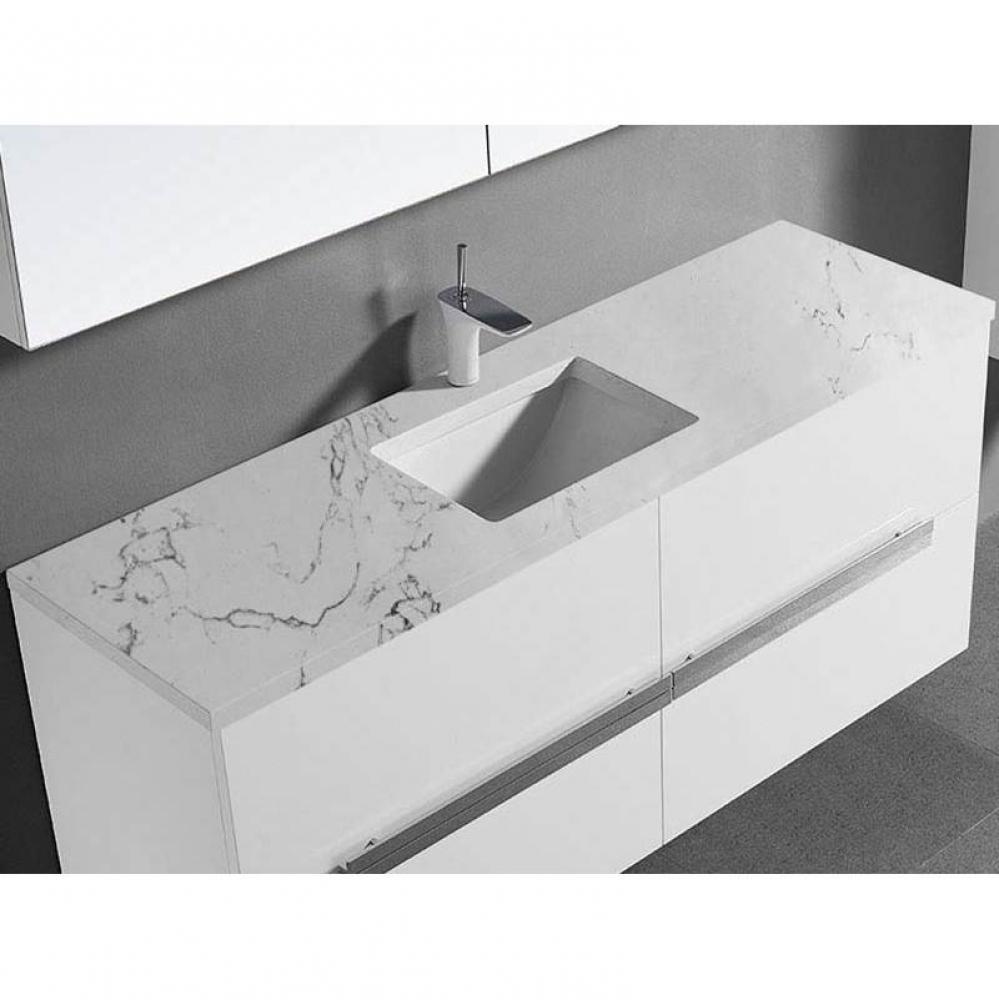 Madeli Quartzstone Countertop,  60'' x 18'' x 3/4'', Single Basin,