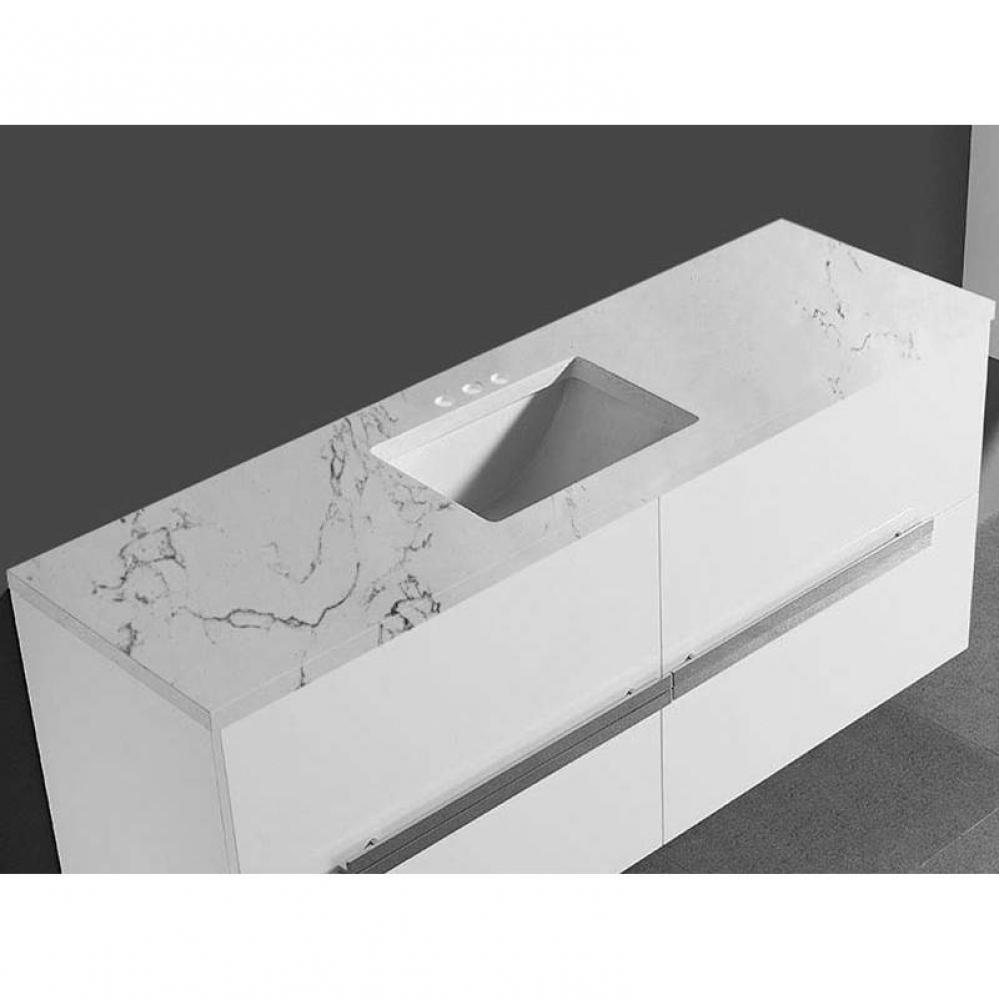 Madeli Quartzstone Countertop,  60'' x 18'' x 3/4'', Single Basin,