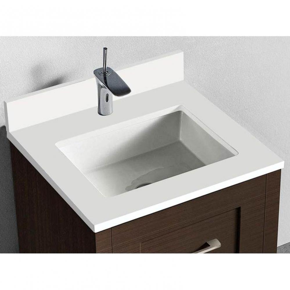 Madeli Quartzstone Countertop,  24'' x 18'' x 3/4'', Single Faucet H