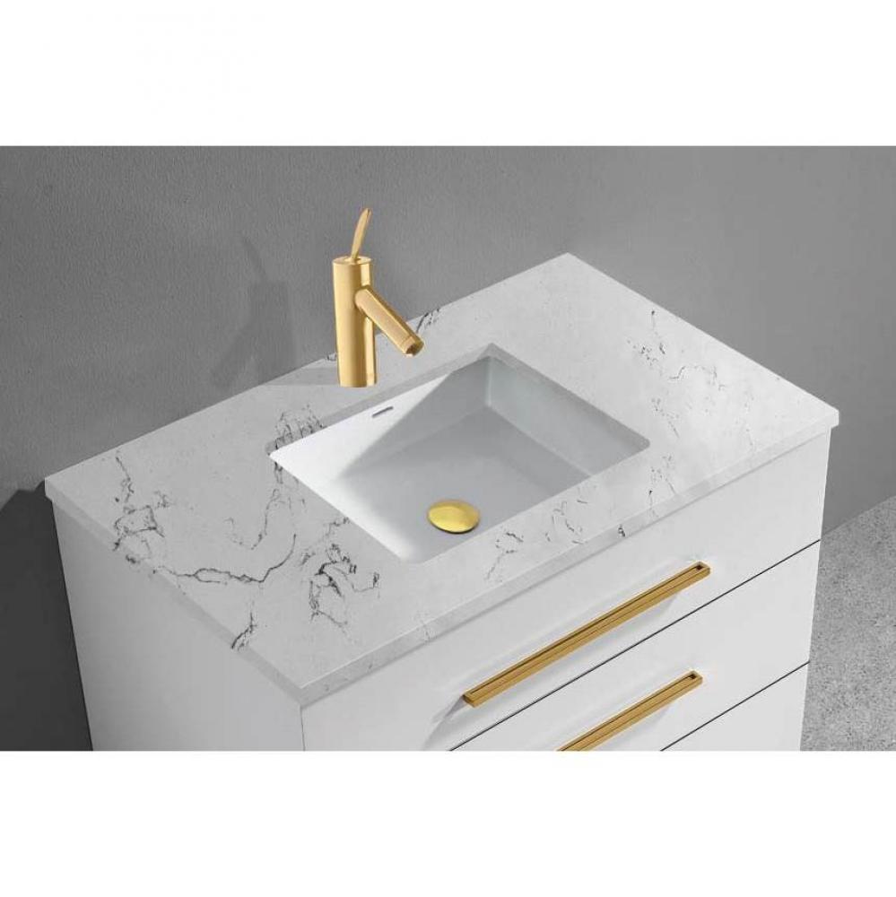 Madeli Quartzstone Countertop,  36'' x 18'' x 3/4'', Single Faucet H