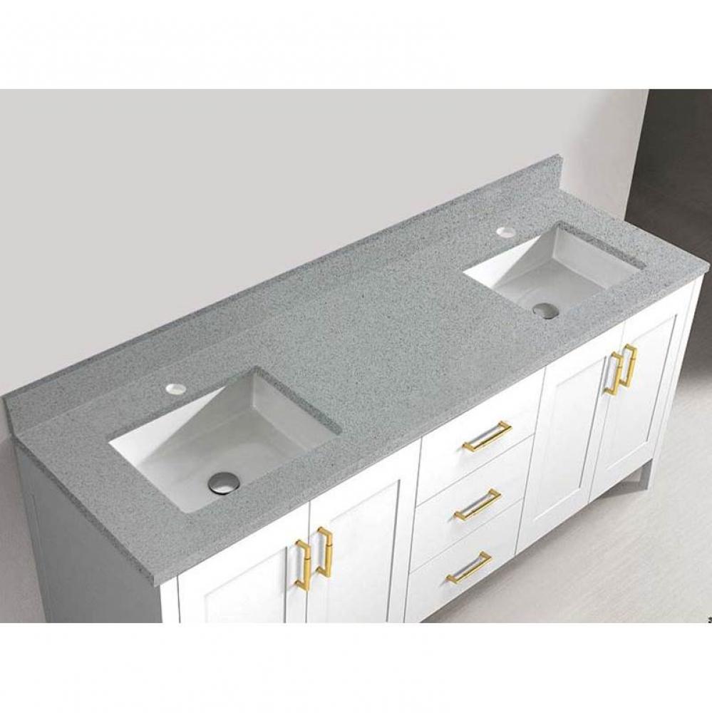 Madeli Quartzstone Countertop,  72'' x 18'' x 3/4'',  Single Faucet