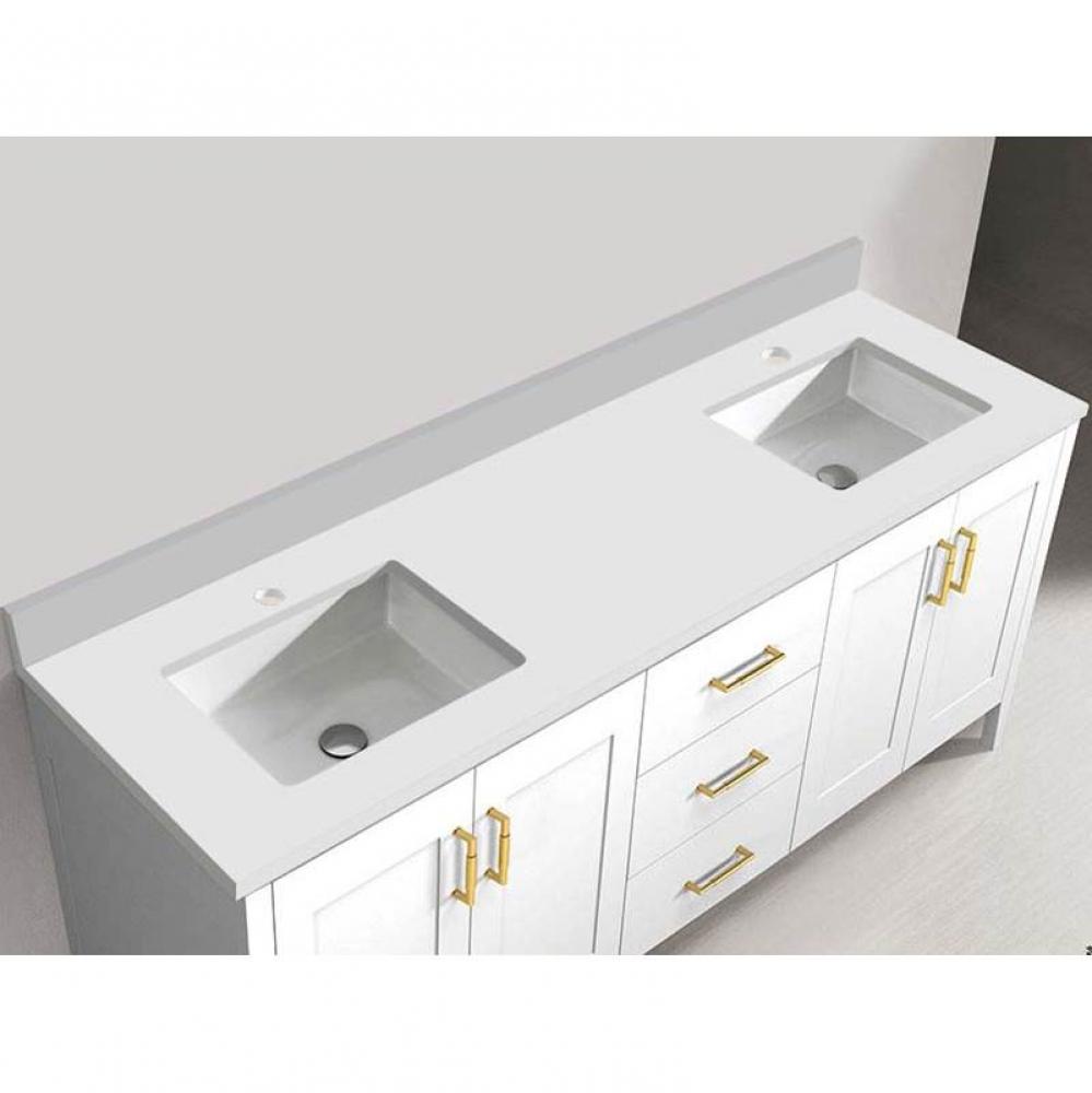 Madeli Quartzstone Countertop,  72'' x 18'' x 3/4'',  Single Faucet