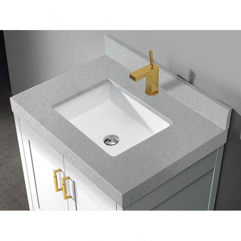 Madeli Quartzstone Countertop,  30'' x 22'' x 3'', Single Faucet Hol