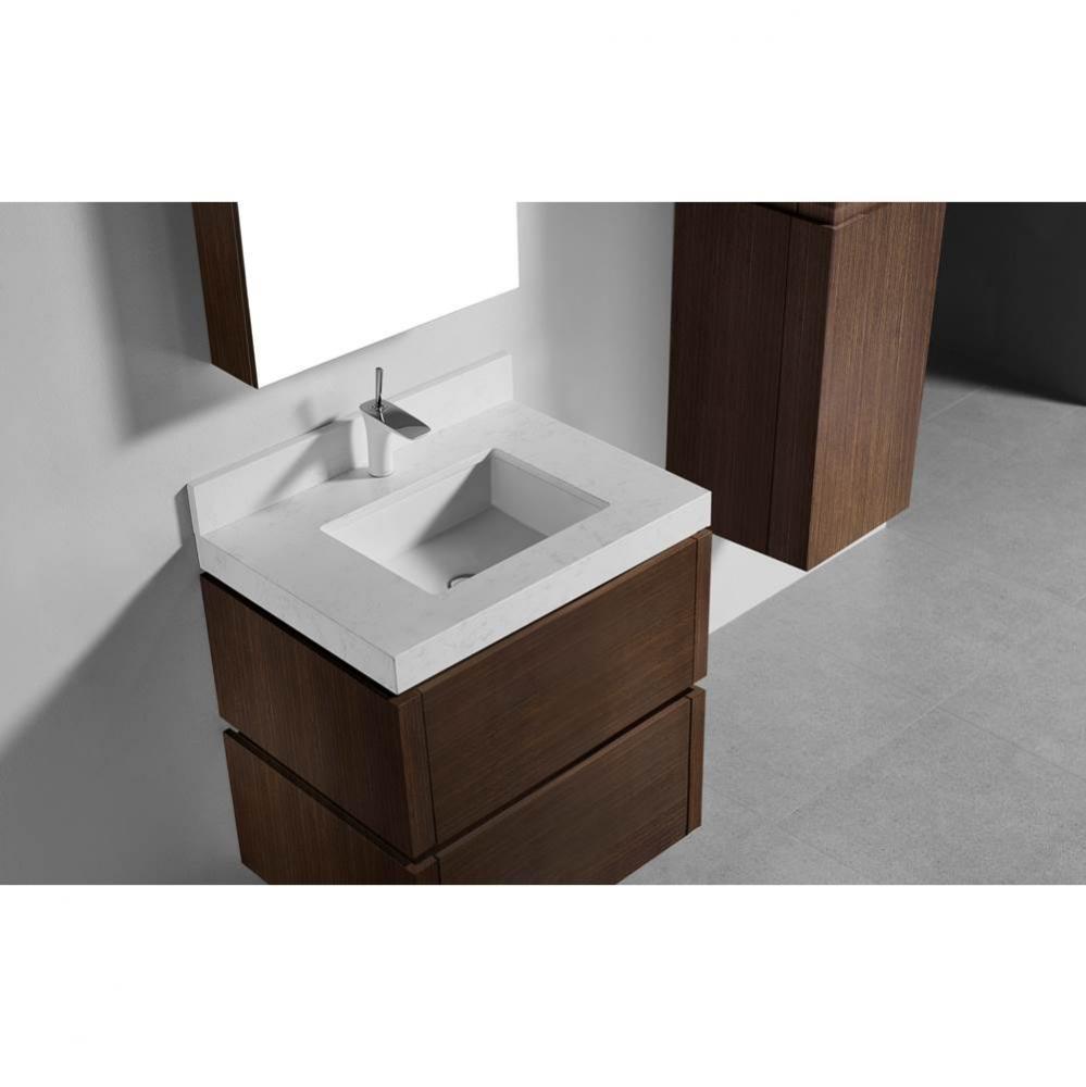 Madeli 30'' Quartzstone Countertop w/ Single faucet hole- Soft Grey