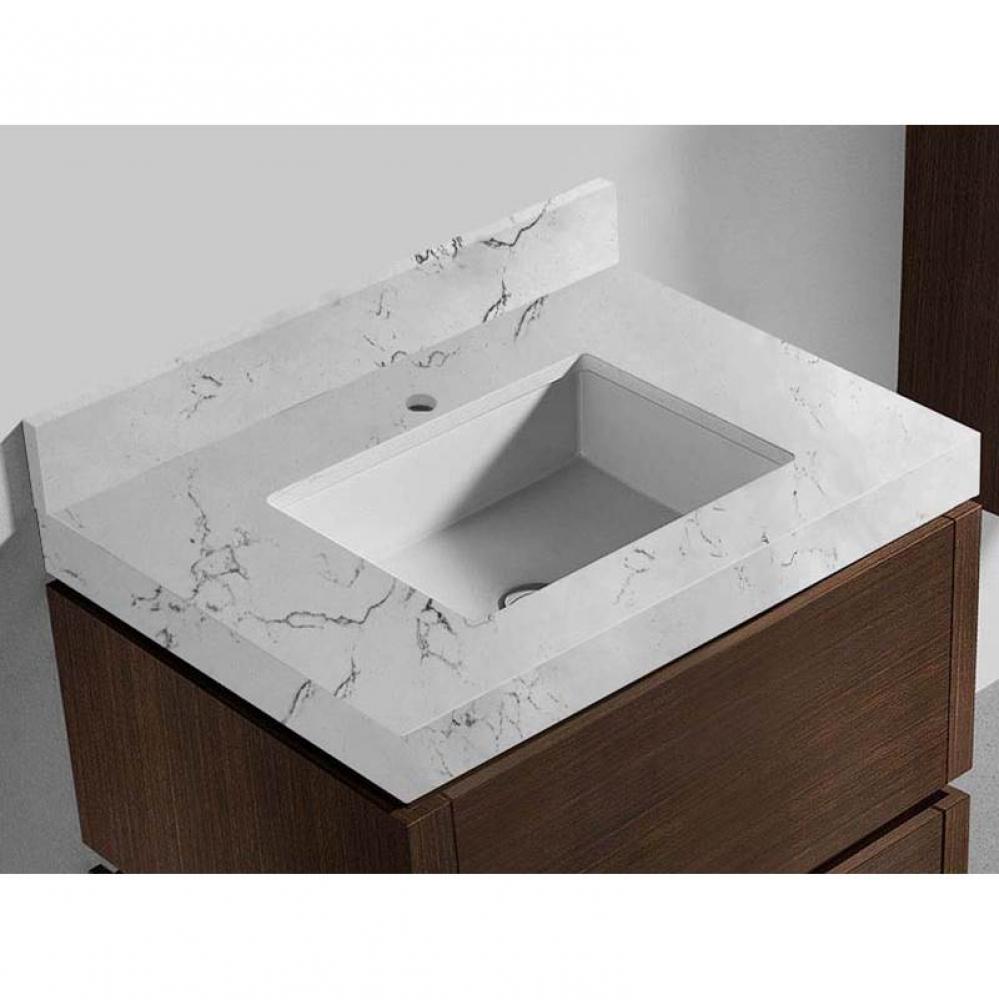 Madeli Quartzstone Countertop,  30'' x 22'' x 3'', Single Faucet Hol