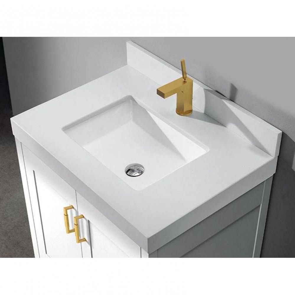 Madeli Quartzstone Countertop,  36'' x 22'' x 3'', Single Faucet Hol