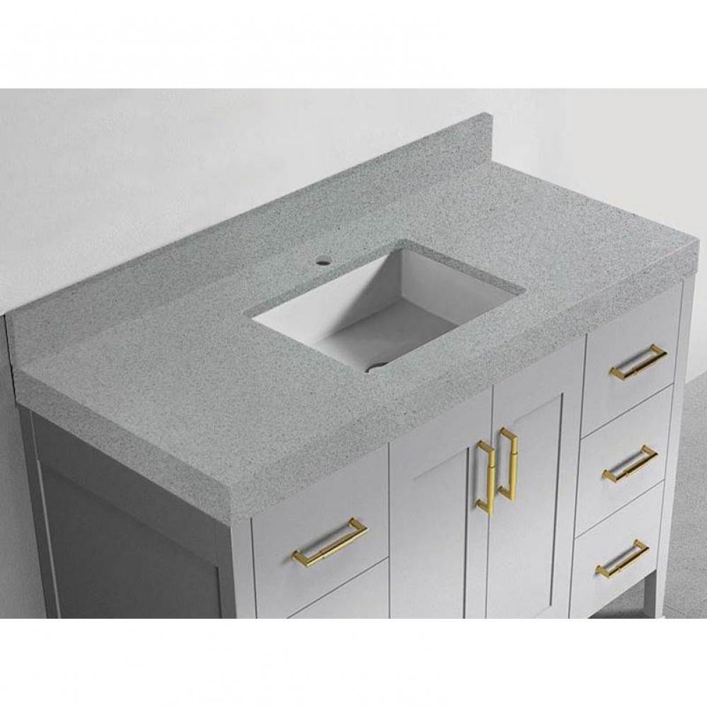 Madeli Quartzstone Countertop,  48'' x 22'' x 3'', Single Basin,  Si