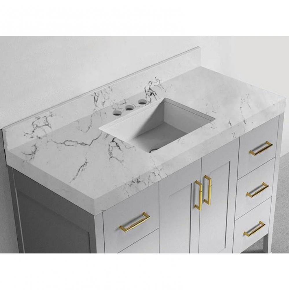 Madeli Quartzstone Countertop,  48'' x 22'' x 3'', Single Basin,  8&