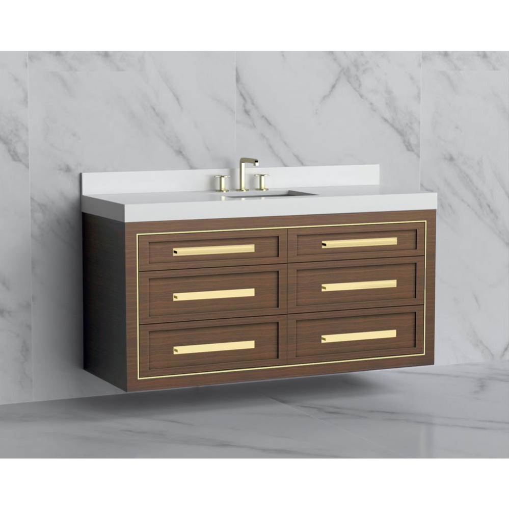 Renaissance 60C'' Wall hung Vanity Cabinet in Brandy/HW: Handles Matte Black(MB)