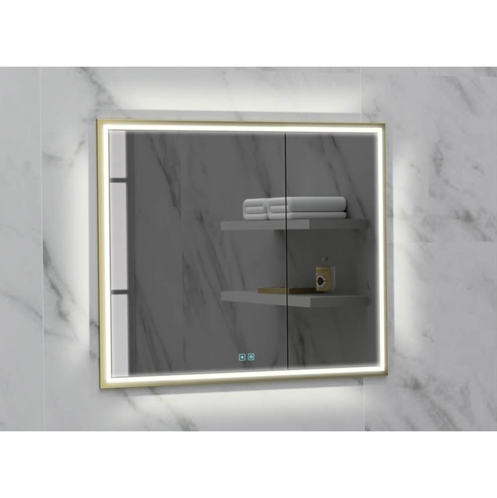 Illusion Lighted Mirrored Cabinet, Recessed Mount, 36'' x 36'' x 4-3/4'&a