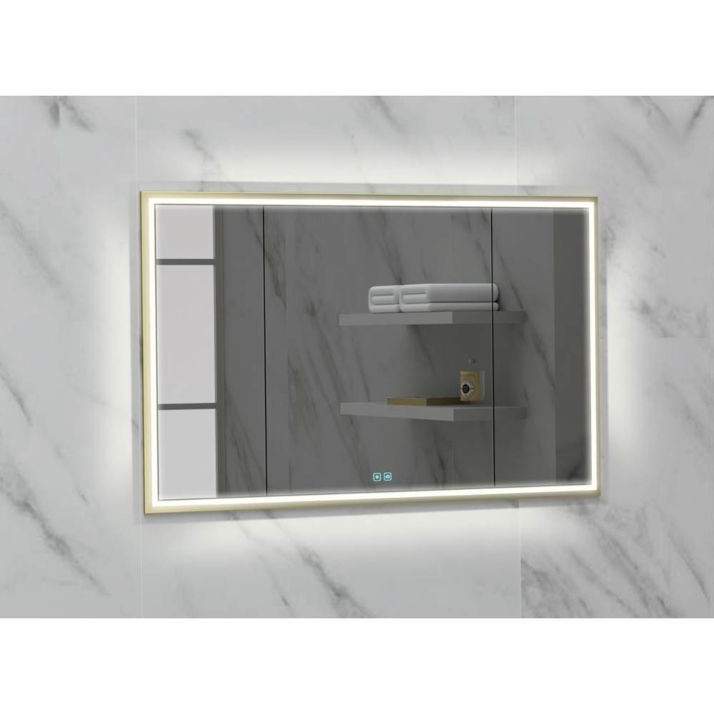 Illusion Lighted Mirrored Cabinet, Recessed Mount, 48'' x 36'' x 4-3/4'&a