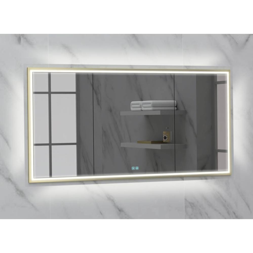 Illusion Lighted Mirrored Cabinet, Recessed Mount, 60'' x 36'' x 4-3/4'&a