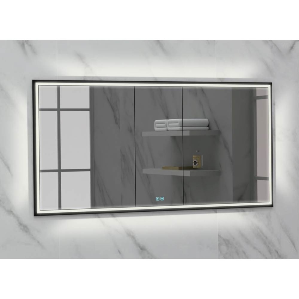 Illusion Lighted Mirrored Cabinet, Recessed Mount, 60'' x 36'' x 4-3/4'&a