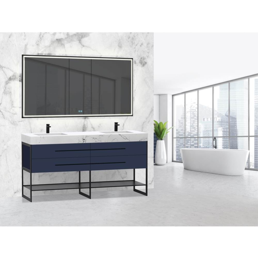 Silhouette 72'' Free standing Vanity Sapphire/HW: Polished Chrome(PC)