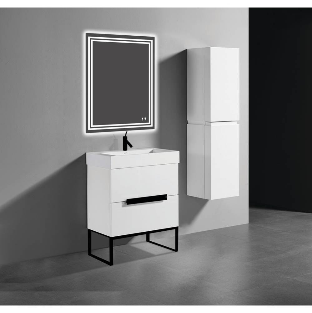 Madeli Soho 30'' Free standing Vanity Cabinet in Glossy White/HW: Polished Chrome(PC)