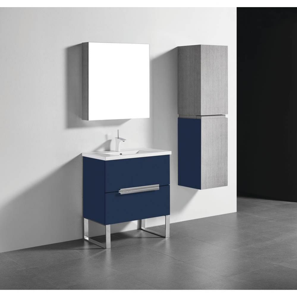 Soho 30''. Sapphire, Free Standing Cabinet, Polished Chrome Handles (X2), L-Legs (X4), 2