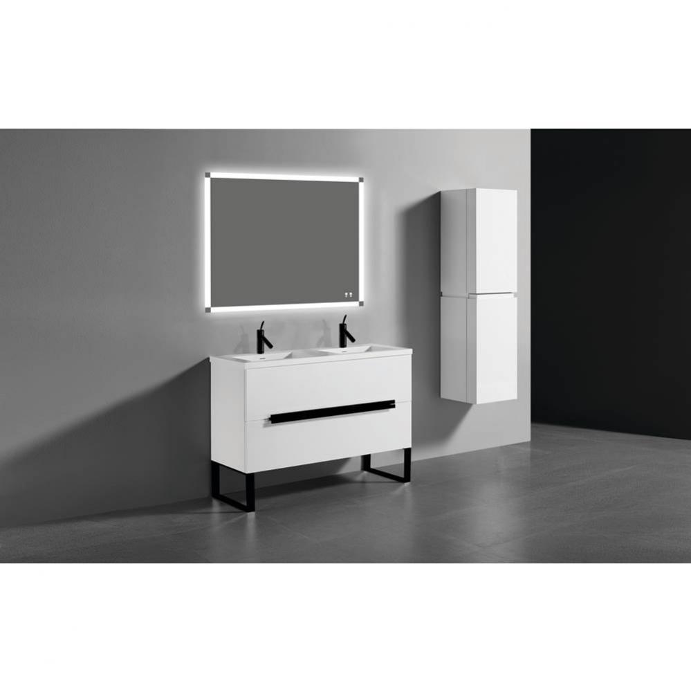 Madeli Soho 48'' Free standing Vanity Cabinet in Glossy White/HW: Polished Chrome(PC)