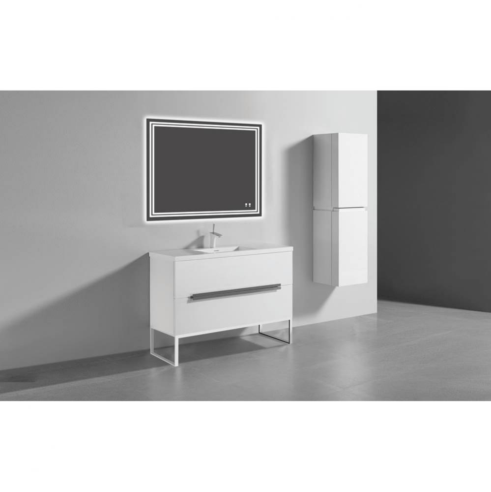 Madeli Soho 48'' Free standing Vanity Cabinet in Glossy White/HW: Polished Chrome(PC)