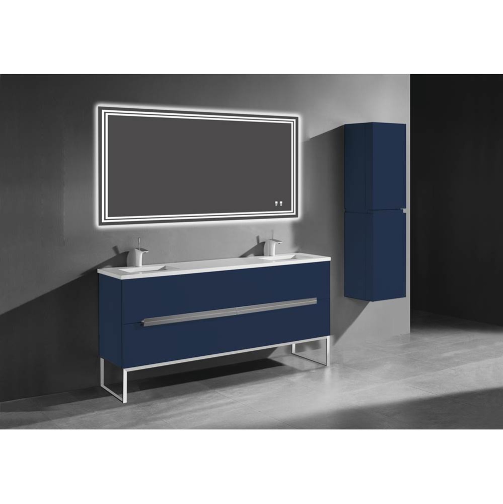 Soho 72D'' Free standing Vanity Cabinet in Coastal Grey/HW: Polished Chrome(PC)