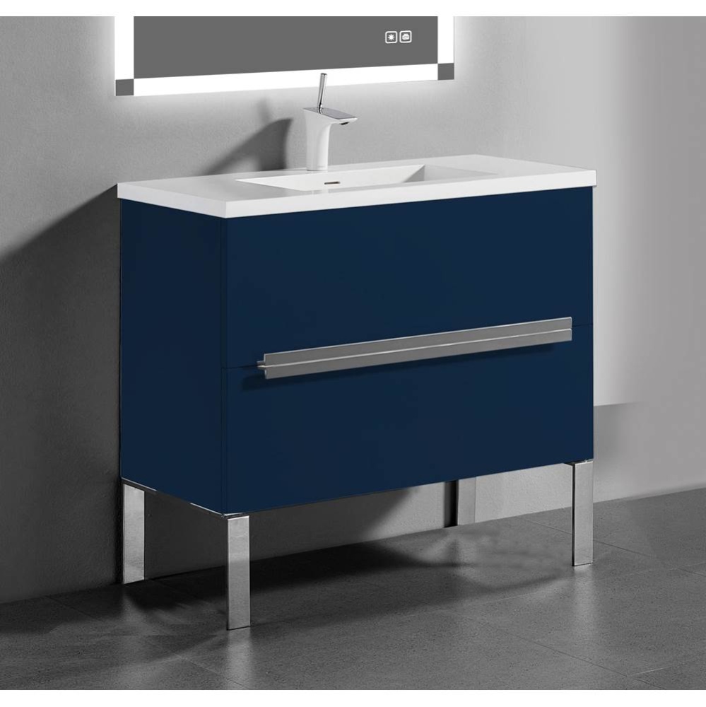 Soho 42'' Free standing Vanity Cabinet in Sapphire/HW: Polished Chrome(PC)