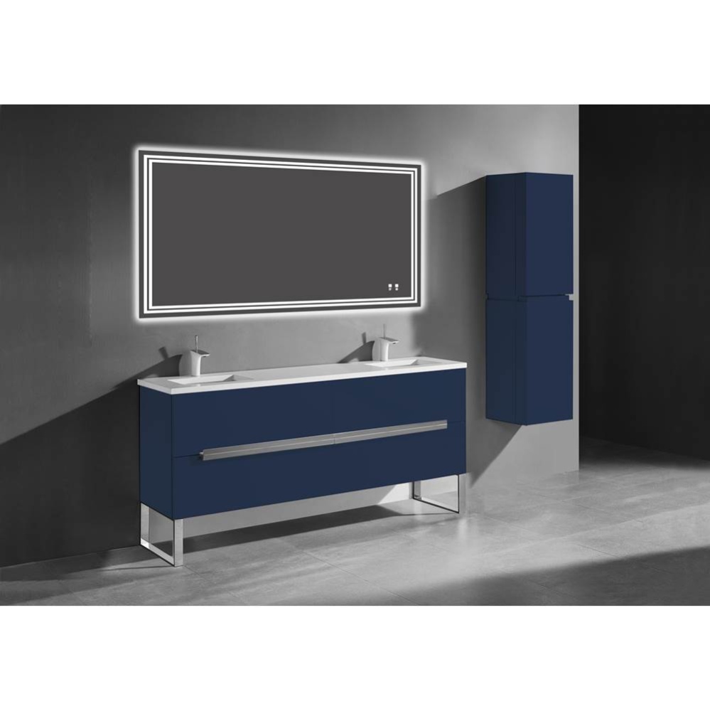 Soho 72D'' Free standing Vanity Cabinet in Coastal Grey/HW: Polished Chrome(PC)