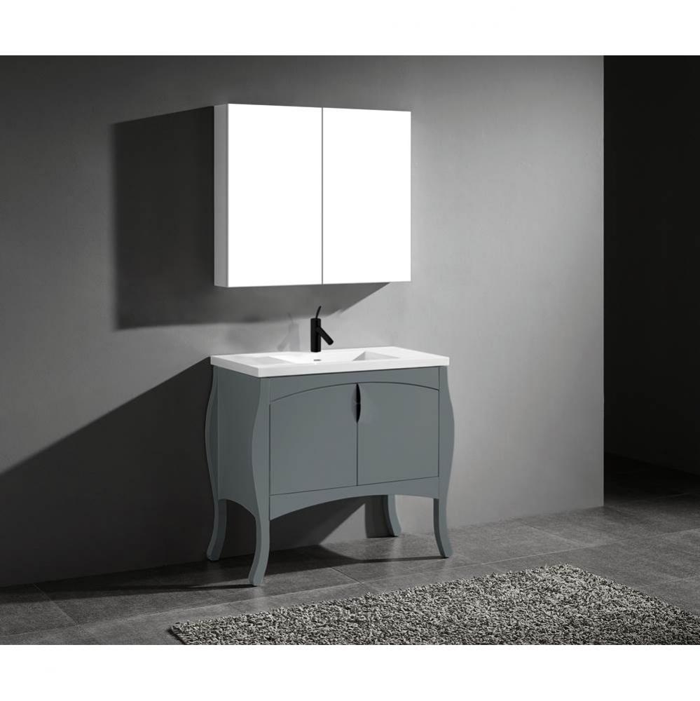 Madeli Sorrento 39'' Free Standing Studio Grey/HW: Matte Black(MB)