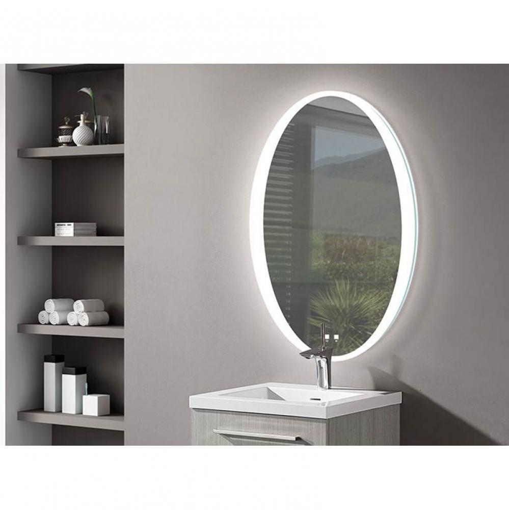 Twilight Illuminated Oval Slique , Mirror. 21''X 32''. Lumentouch On/Off, Dimm