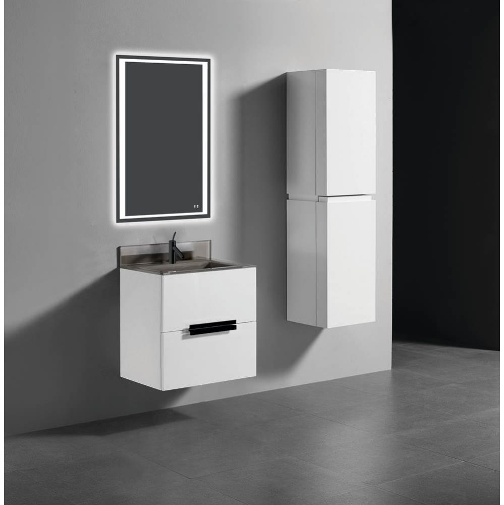 Madeli Urban 24'' Wall hung  Vanity Cabinet in Glossy White Finish/HW: Polished Chrome(P