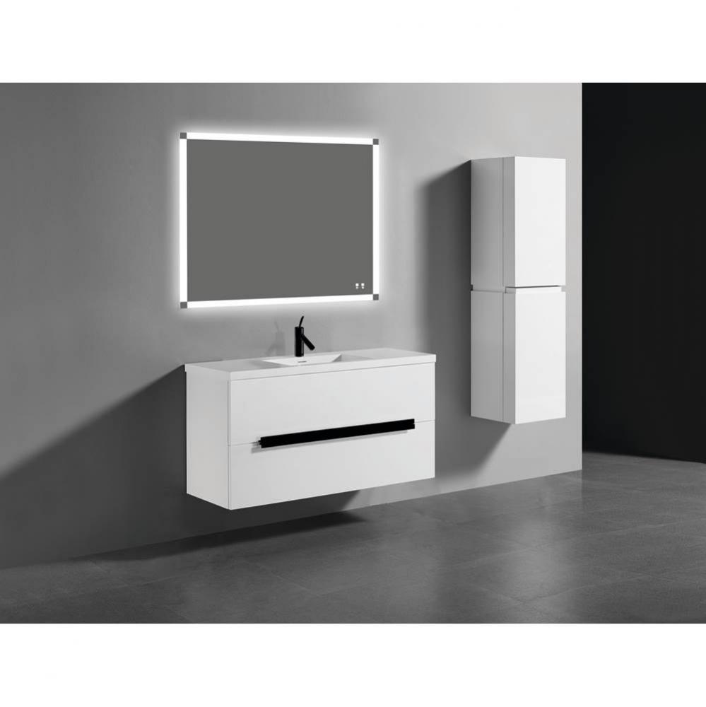 Madeli Urban 48'' Wall hung  Vanity Cabinet in Glossy White Finish/HW: Polished Chrome(P
