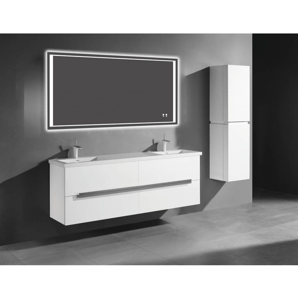 Madeli Urban 72'' Wall hung  Vanity Cabinet in Glossy White Finish/HW: Polished Chrome(P