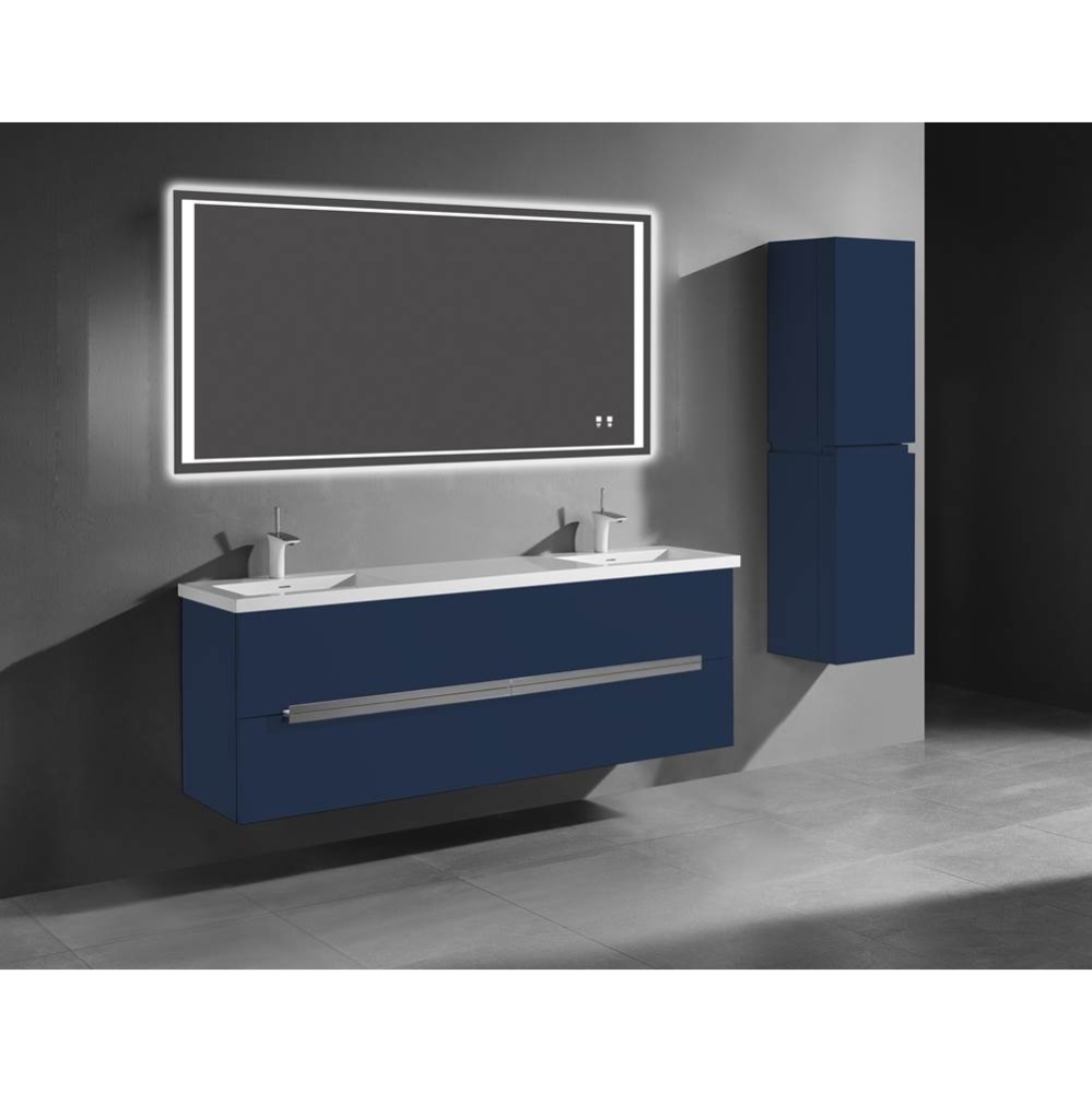 Urban 72D'' Wall hung  Vanity Cabinet in Sapphire Finish/HW: Polished Chrome(PC)