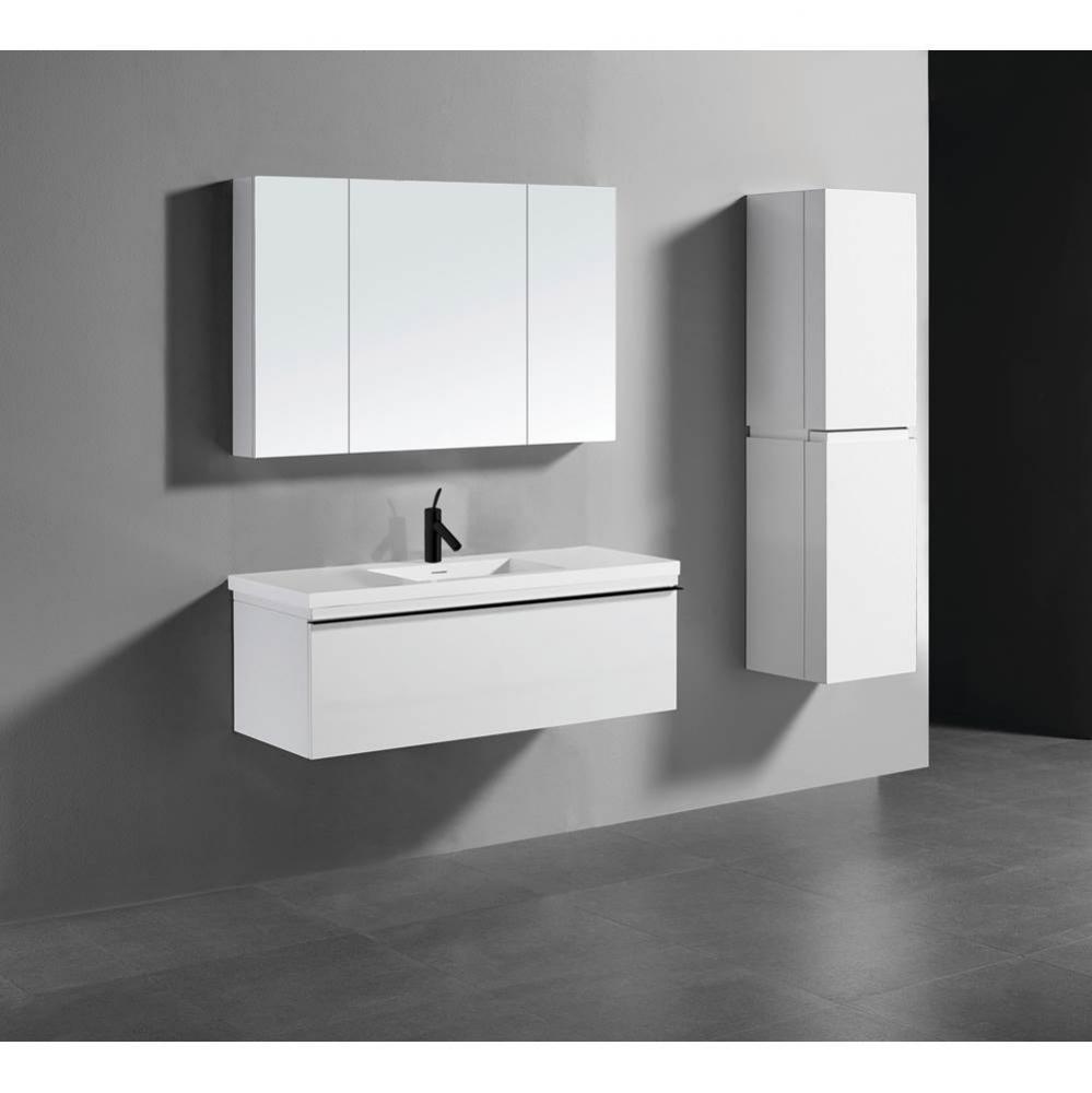 Madeli Venasca 48C'' Wall Hung Cabinet in Glossy White/HW: Polished Chrome(PC)